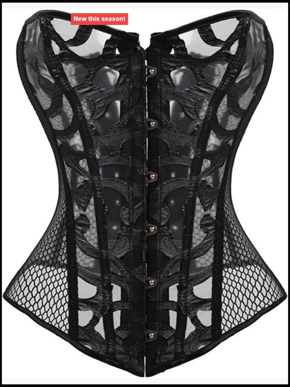 Women Satin Overbust Corset Lace Up Bustier Shapewear